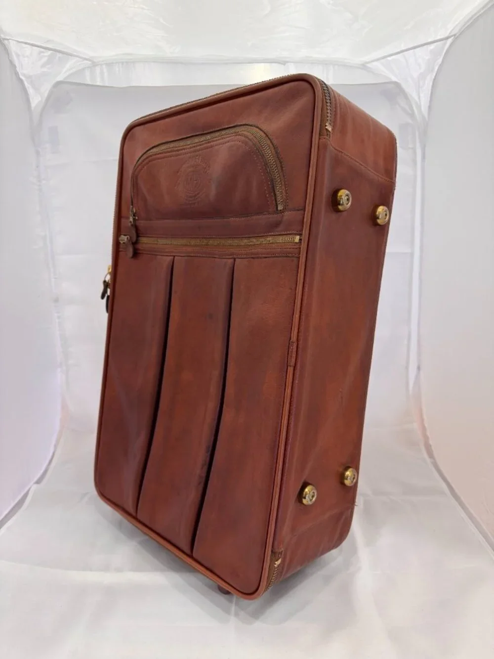 Ghurka No. 51 Traveler Vintage Leather Wheeled Suitcase